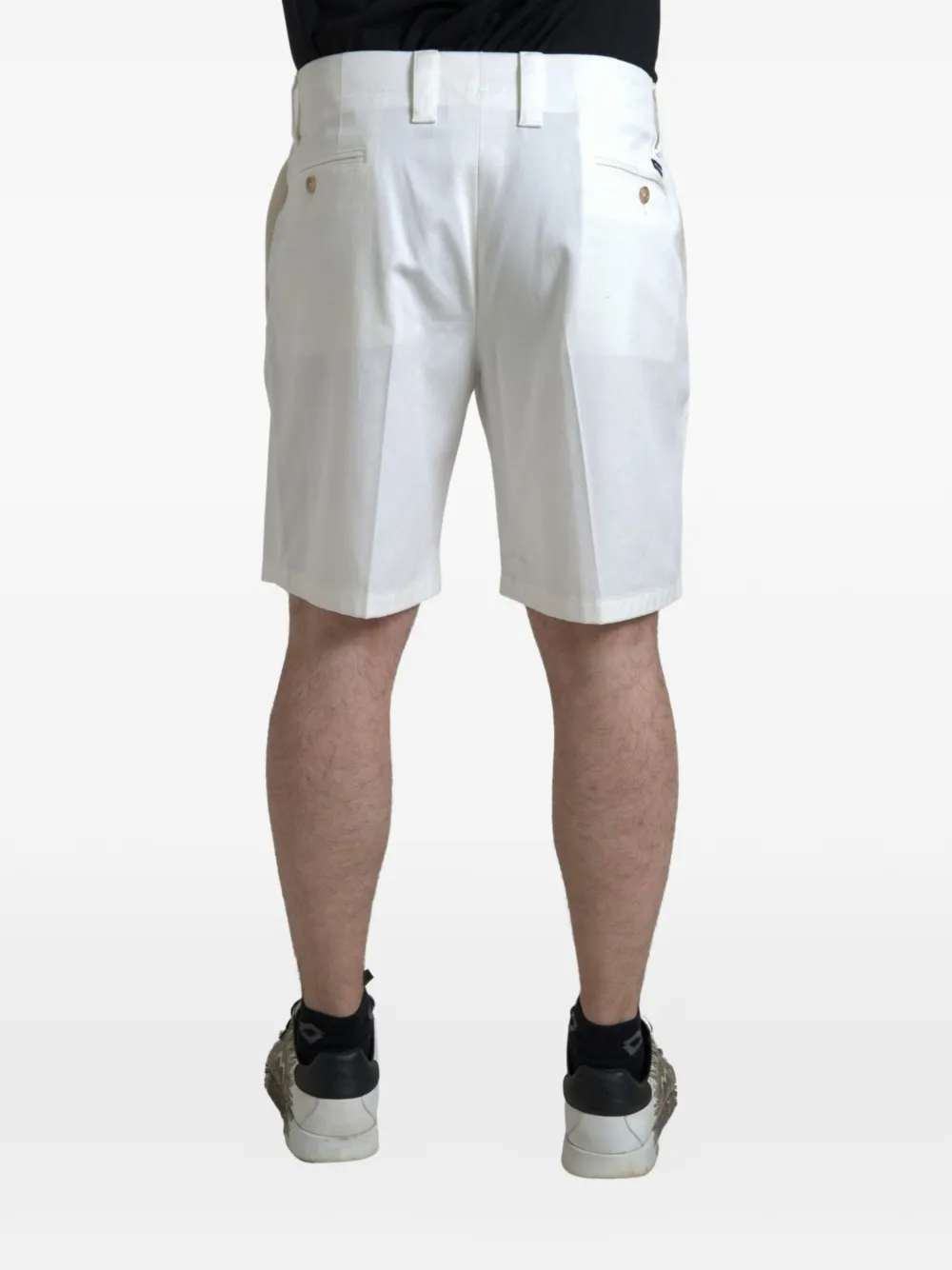 Dolce & Gabbana Geplooide shorts met gesp Wit