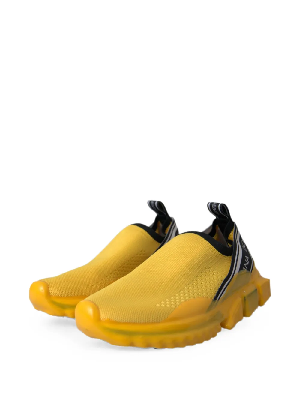 Dolce & Gabbana Sorrento gebreide slip-on sneakers Geel