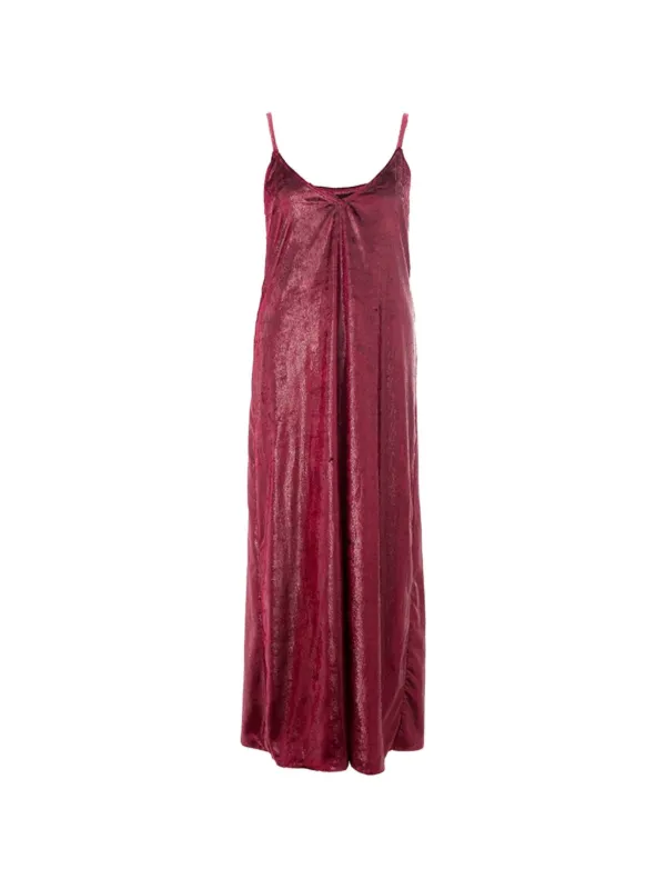 Lardini Velvet Maxi Dress in Red