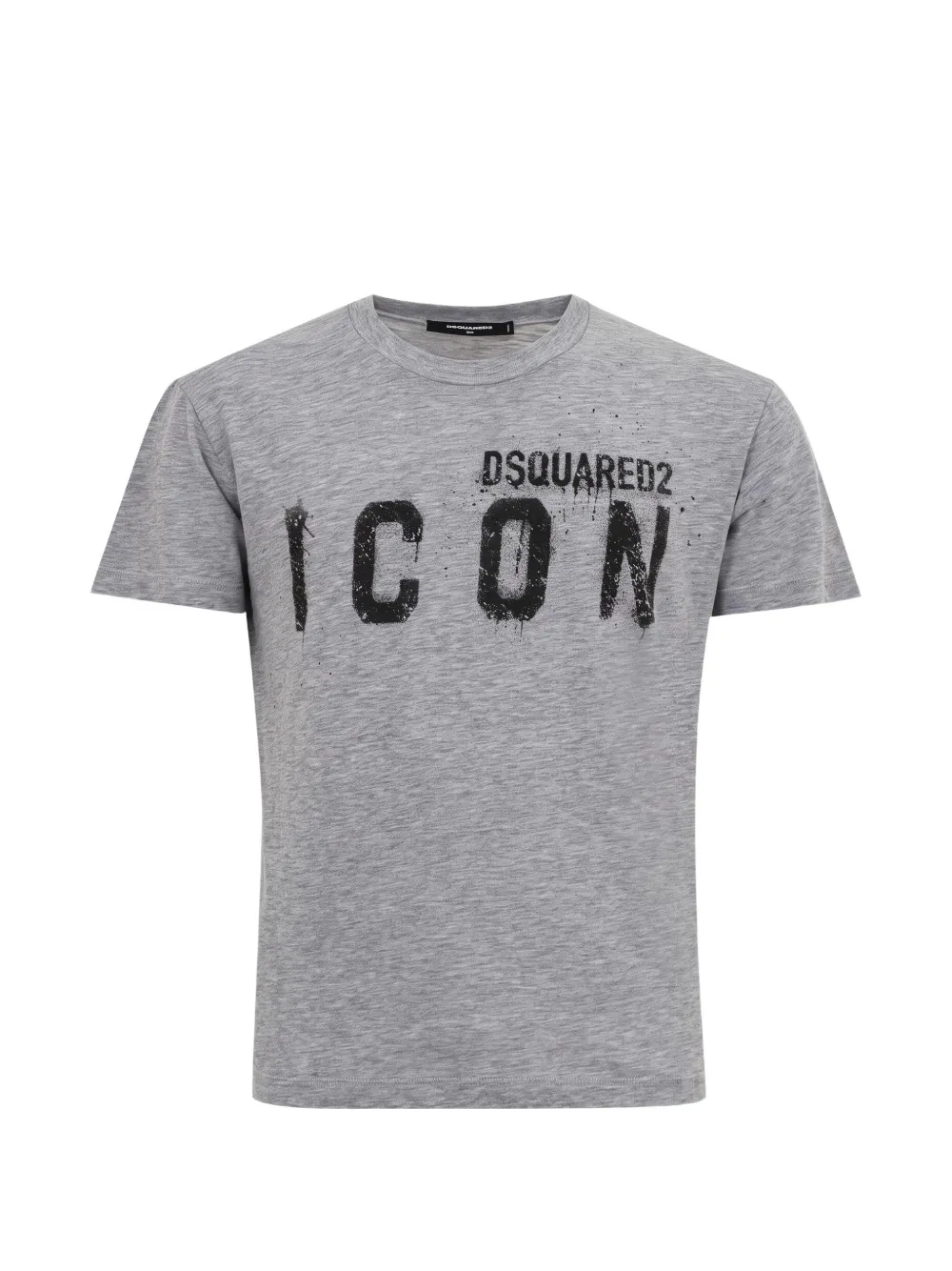 DSQUARED2 Icon distressed-print T-shirt Grijs