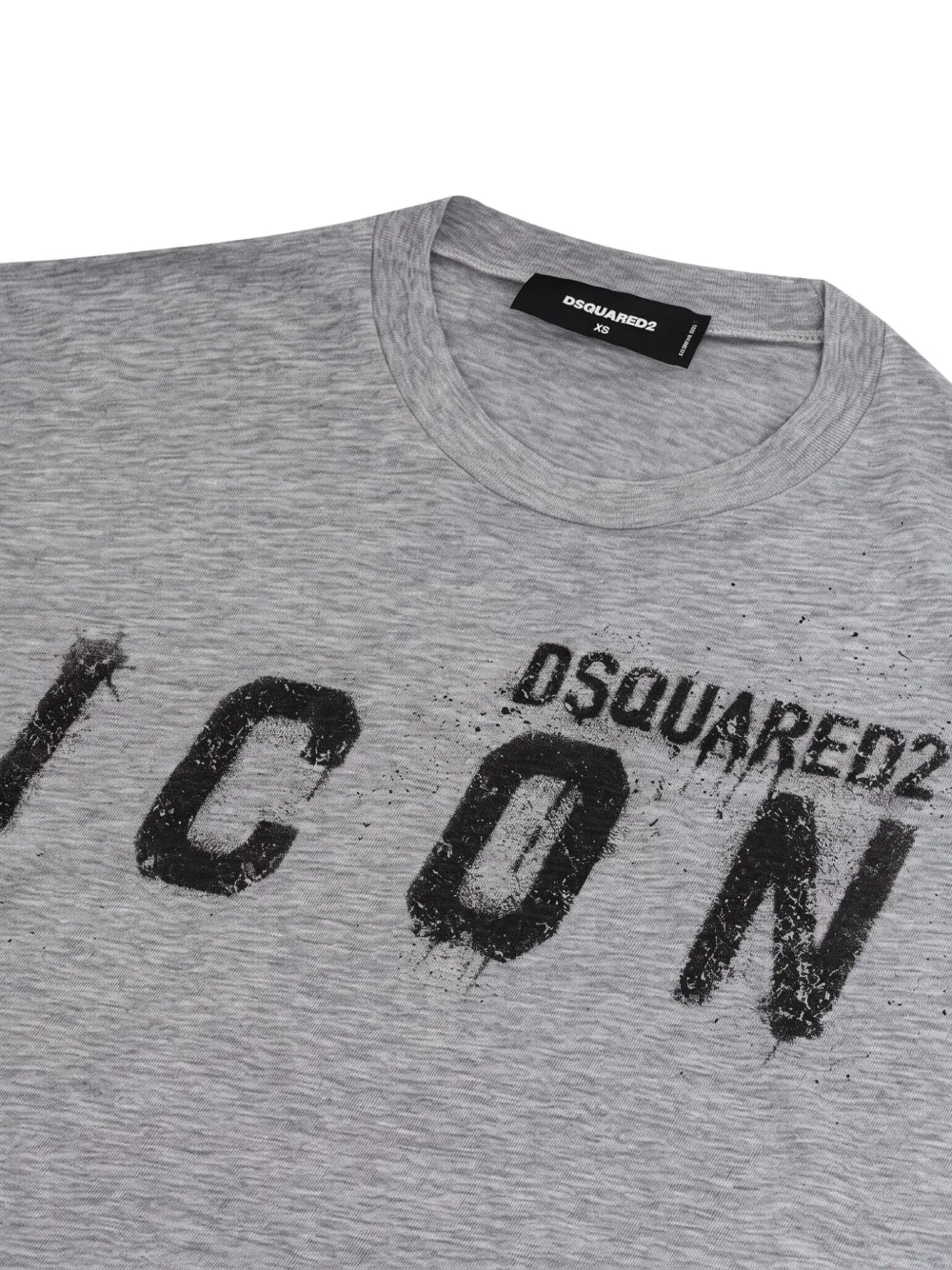 DSQUARED2 Icon distressed-print T-shirt Grijs