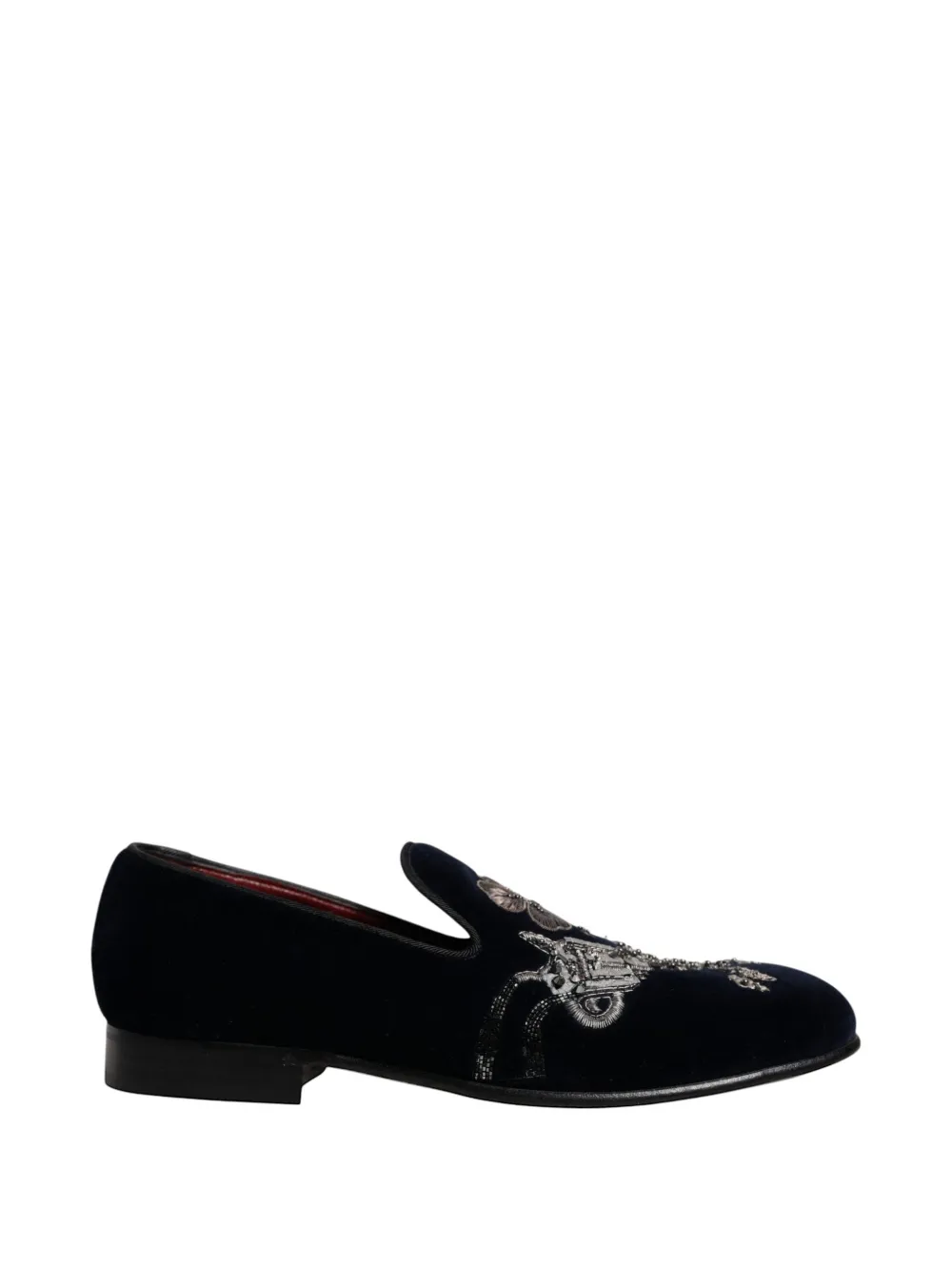 Dolce & Gabbana embroidered velvet loafers - Nero