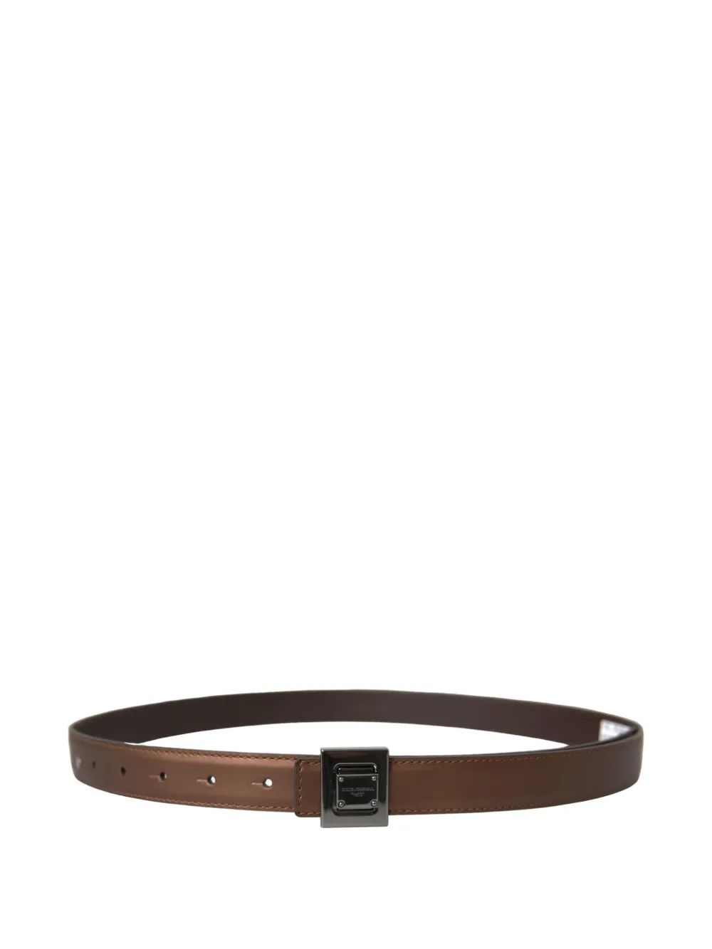 Dolce & Gabbana logo-plaque leather belt - Marrone
