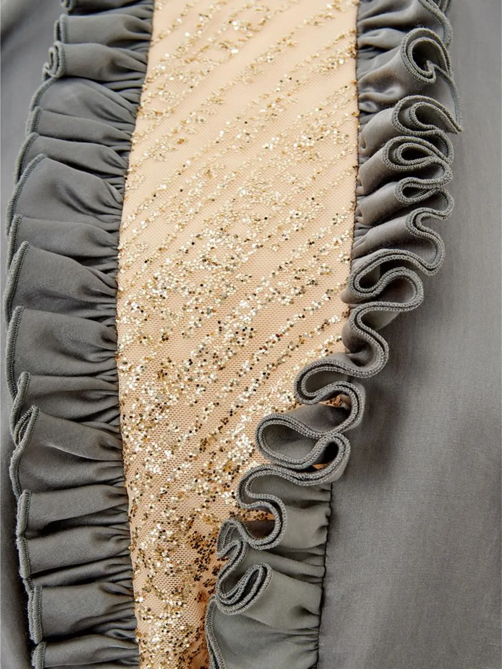 Lardini Ruffled Blouse in Grey, view 4
