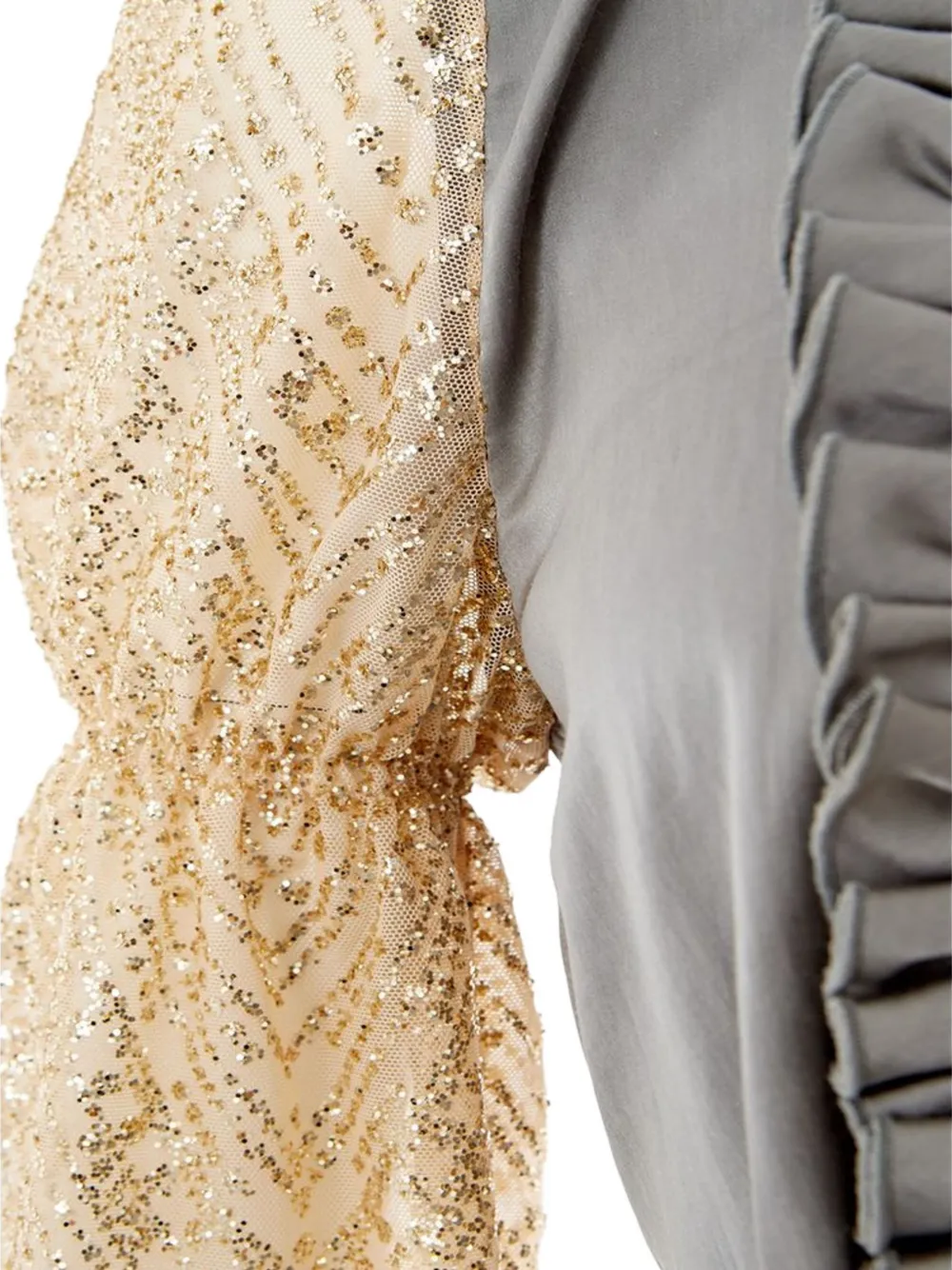 Lardini Ruffled Blouse in Grey, view 5