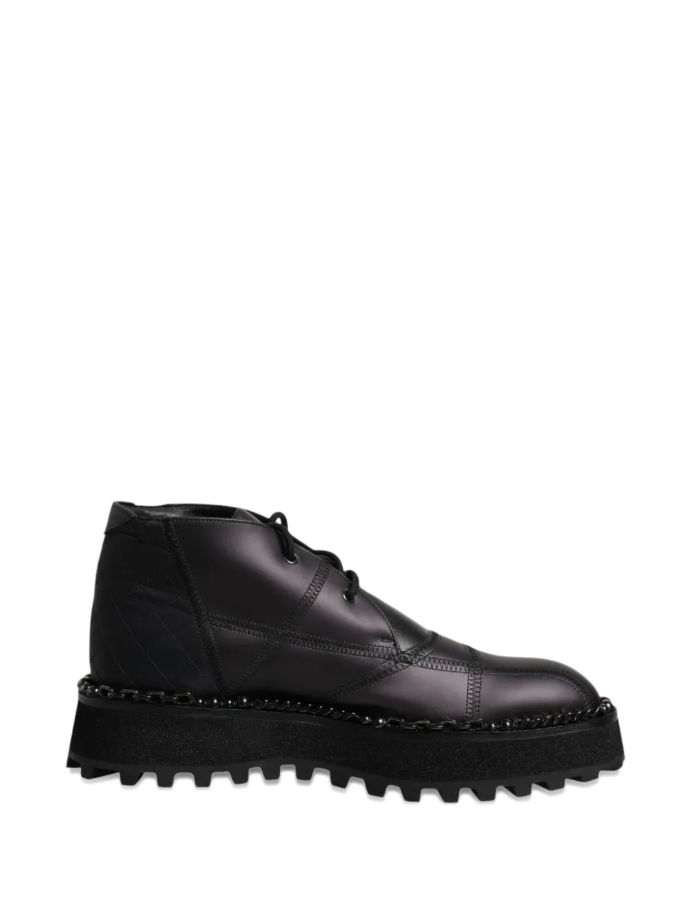 Dolce & Gabbana quilted chain-trim biker boots Zwart