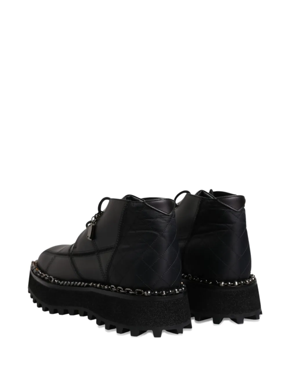 Dolce & Gabbana quilted chain-trim biker boots Zwart