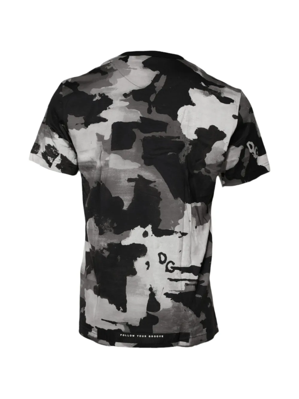 Dolce & Gabbana logo-patch camouflage-print T-shirt - Weiß