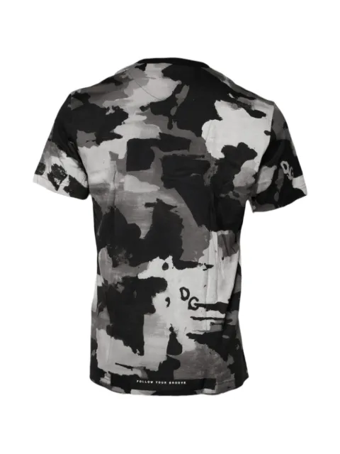 Dolce & Gabbana logo-patch camouflage-print T-shirt