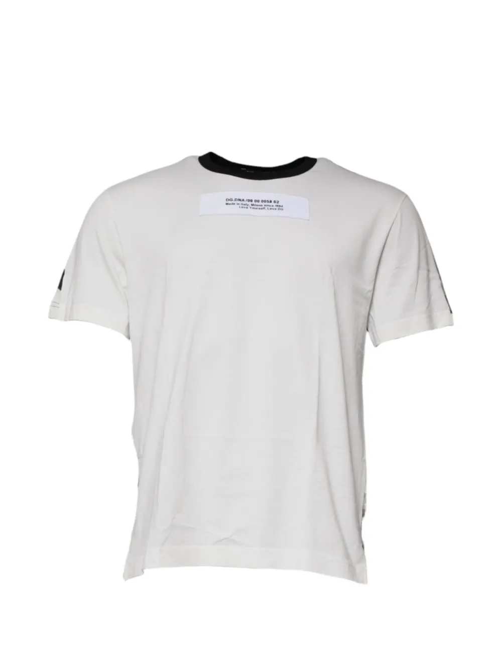 Dolce & Gabbana logo-patch camouflage-print T-shirt Wit