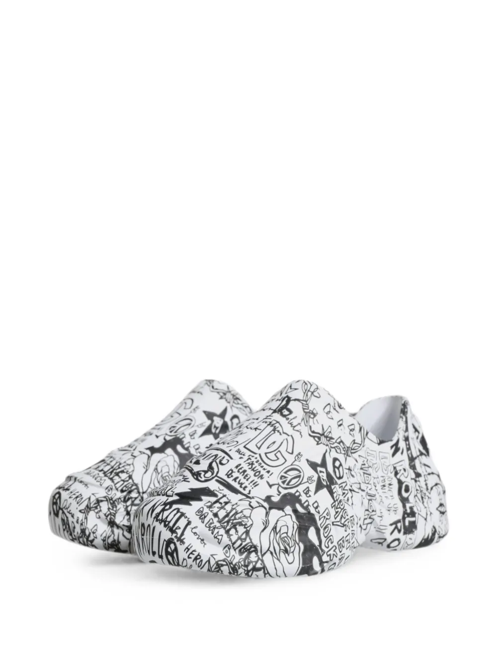 Dolce & Gabbana Daymaster sneakers met graffiti-print Wit