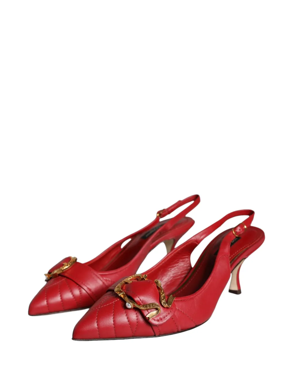 Dolce & Gabbana Devotion gewatteerde leren pumps Rood