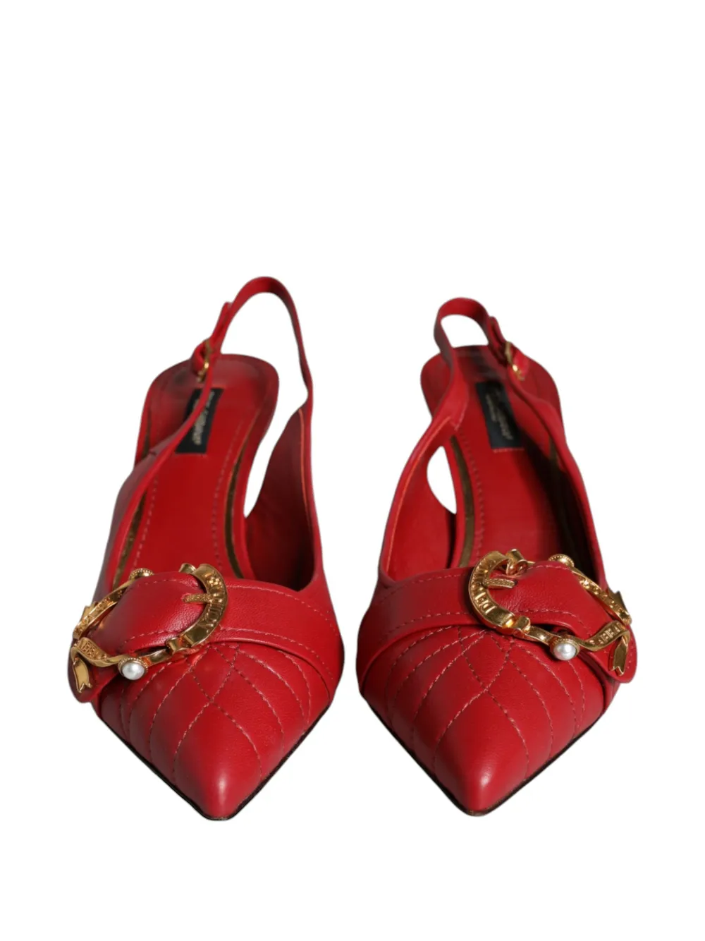 Dolce & Gabbana Devotion gewatteerde leren pumps Rood