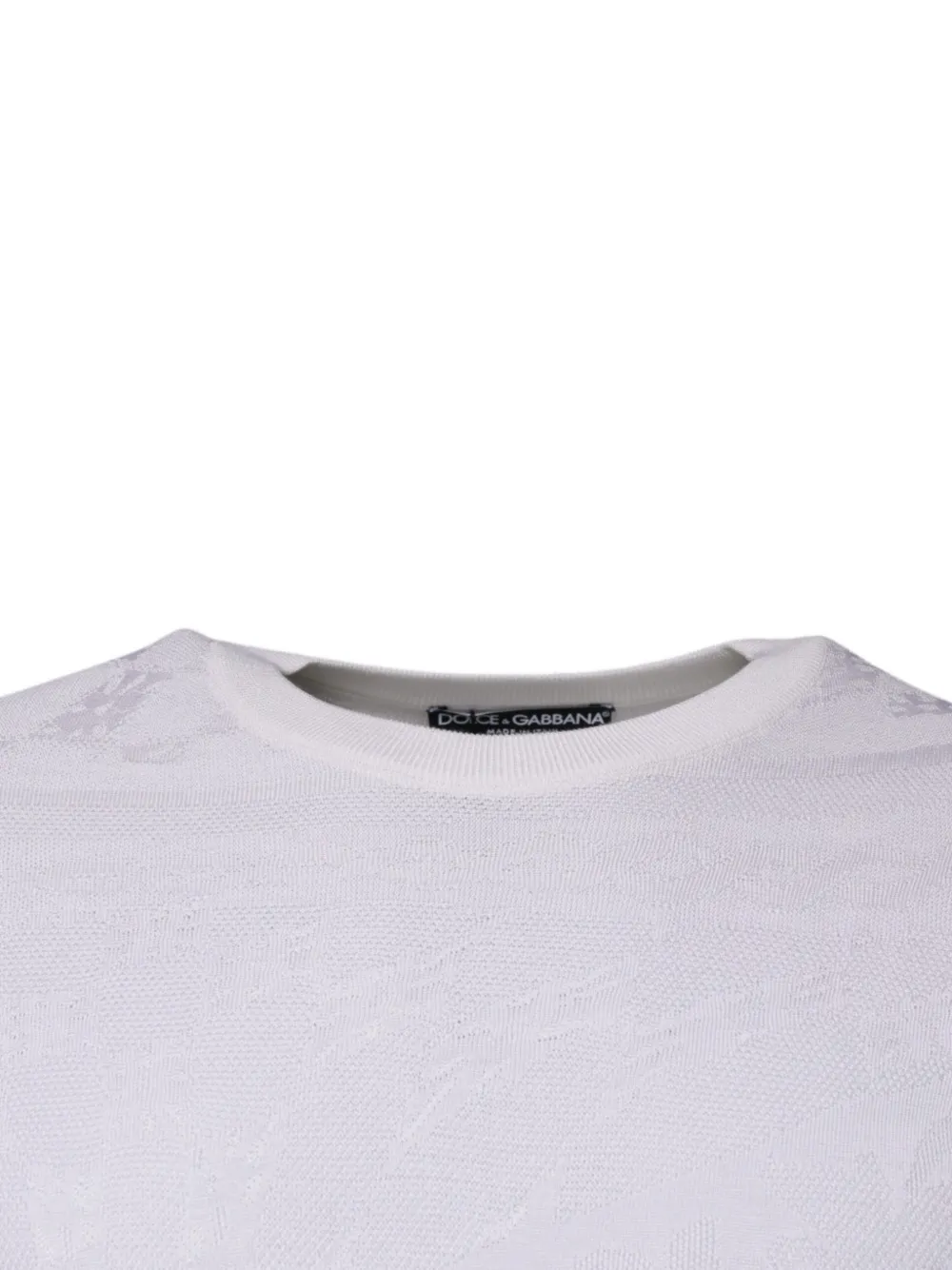 Dolce & Gabbana Trui met ronde hals en reliëf Wit