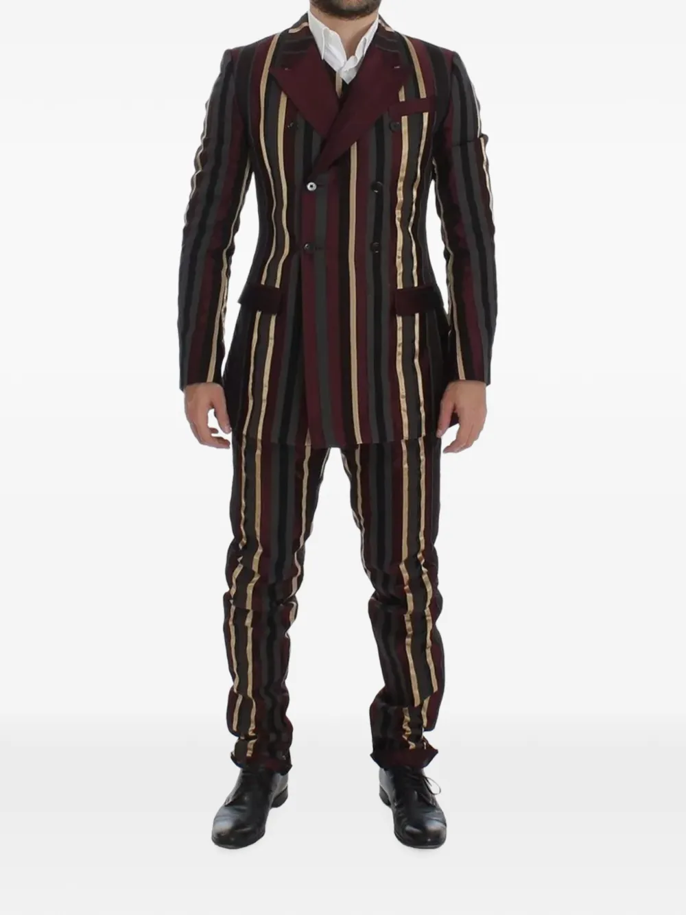 Dolce & Gabbana striped double-breasted suit - Rosso
