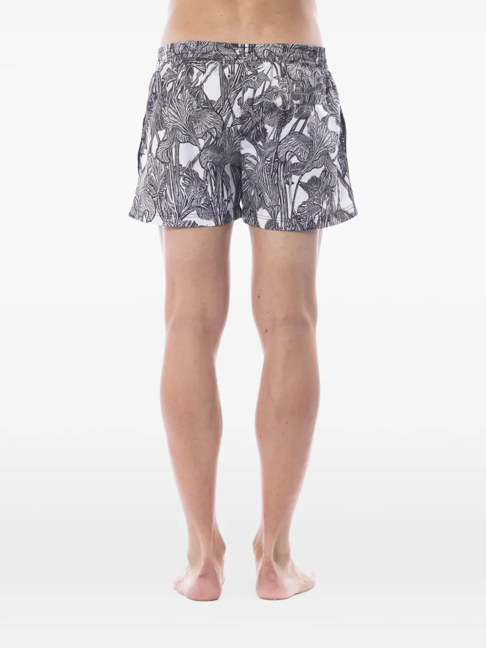 Roberto Cavalli Zwembroek met bloemenprint Zwart