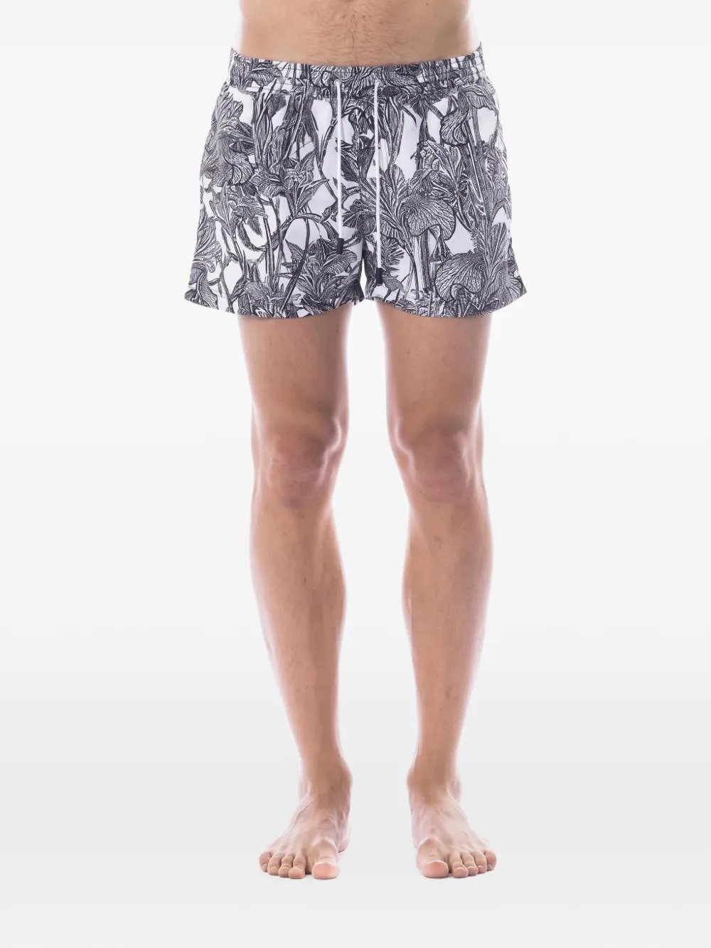 Roberto Cavalli Costume da bagno a fiori con coulisse - Grigio