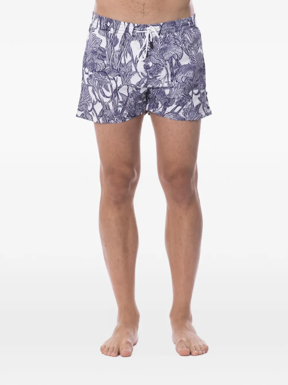 Roberto Cavalli Zwembroek met bloemenprint Blauw
