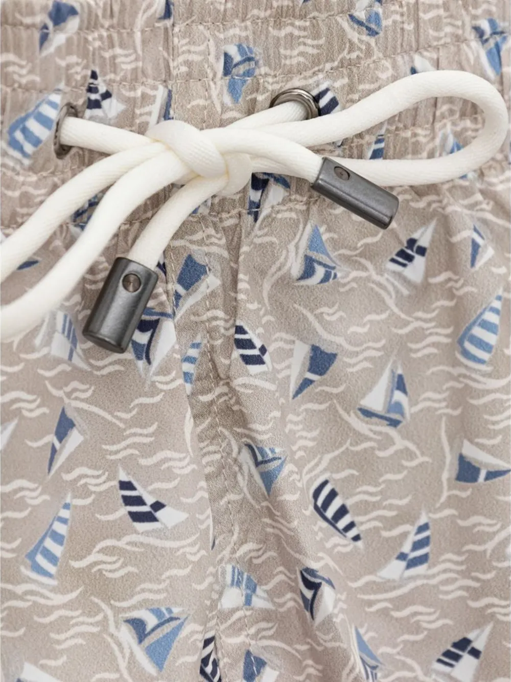 Canali Zwembroek met zeilbootprint Beige