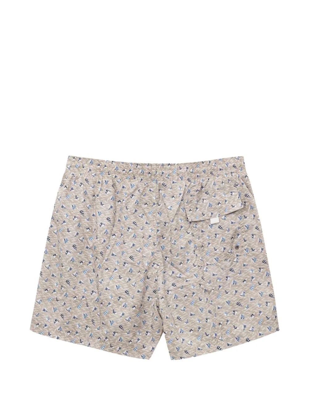 Canali Zwembroek met zeilbootprint Beige