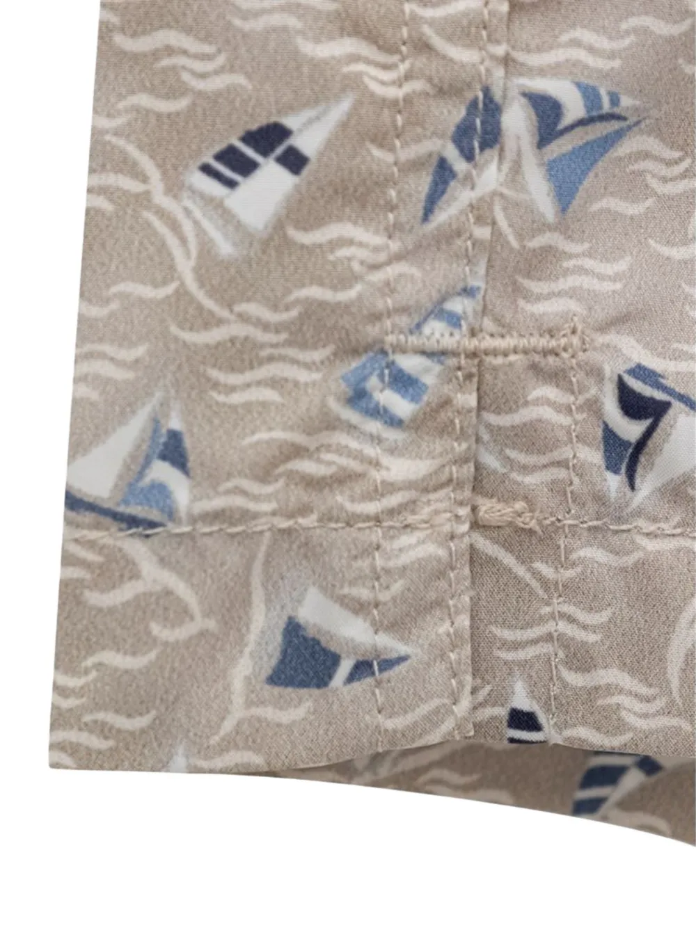 Canali Zwembroek met zeilbootprint Beige