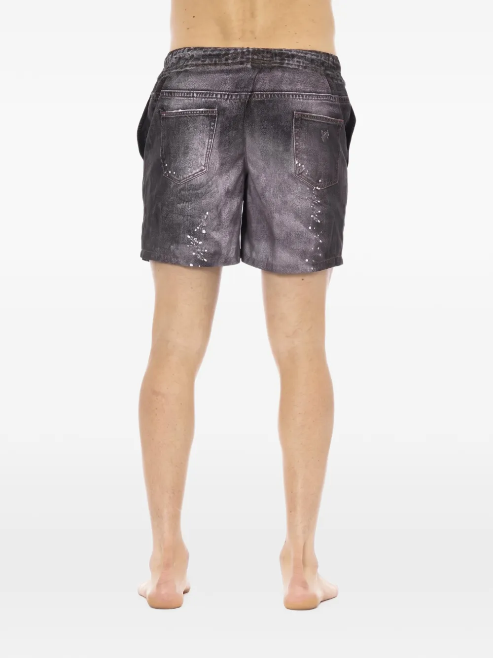 Just Cavalli denim-print swim shorts Grijs