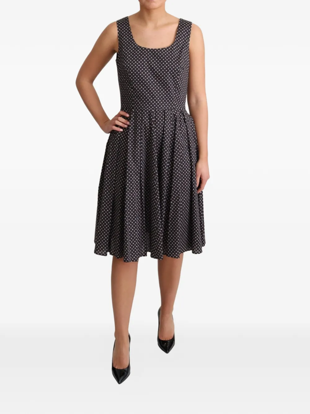 Dolce & Gabbana Abito Aline a fiori - Nero