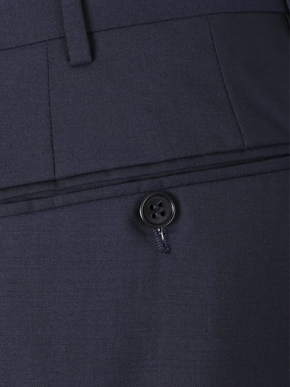 Canali Wollen plooibroek Blauw