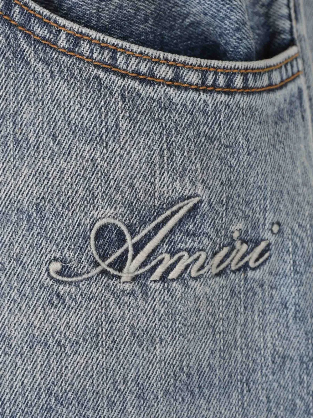 AMIRI Jeans met wijde pijpen en trekkoord Blauw