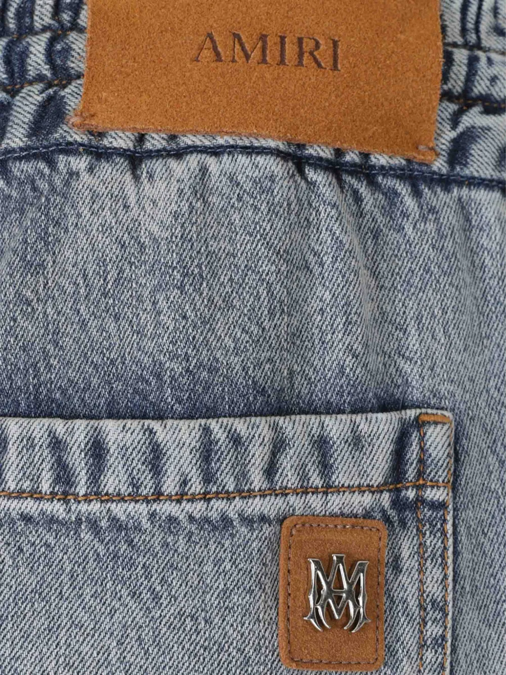 AMIRI Jeans met wijde pijpen en trekkoord Blauw