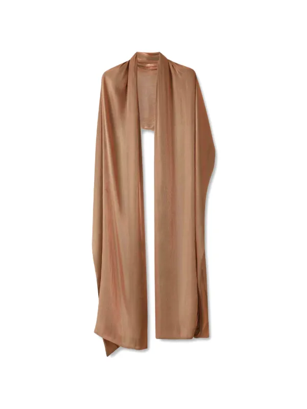 Costarellos Lurex Georgette Scarf in Brown