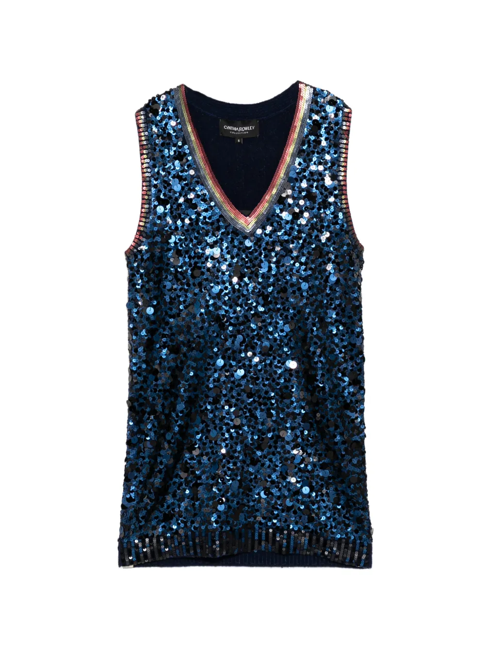 Cynthia Rowley Top con paillettes - Blu
