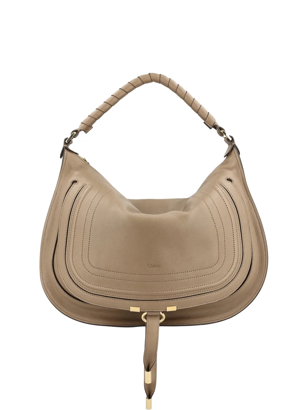 Chloé Marcie saddle-stitch shoulder bag - Toni neutri