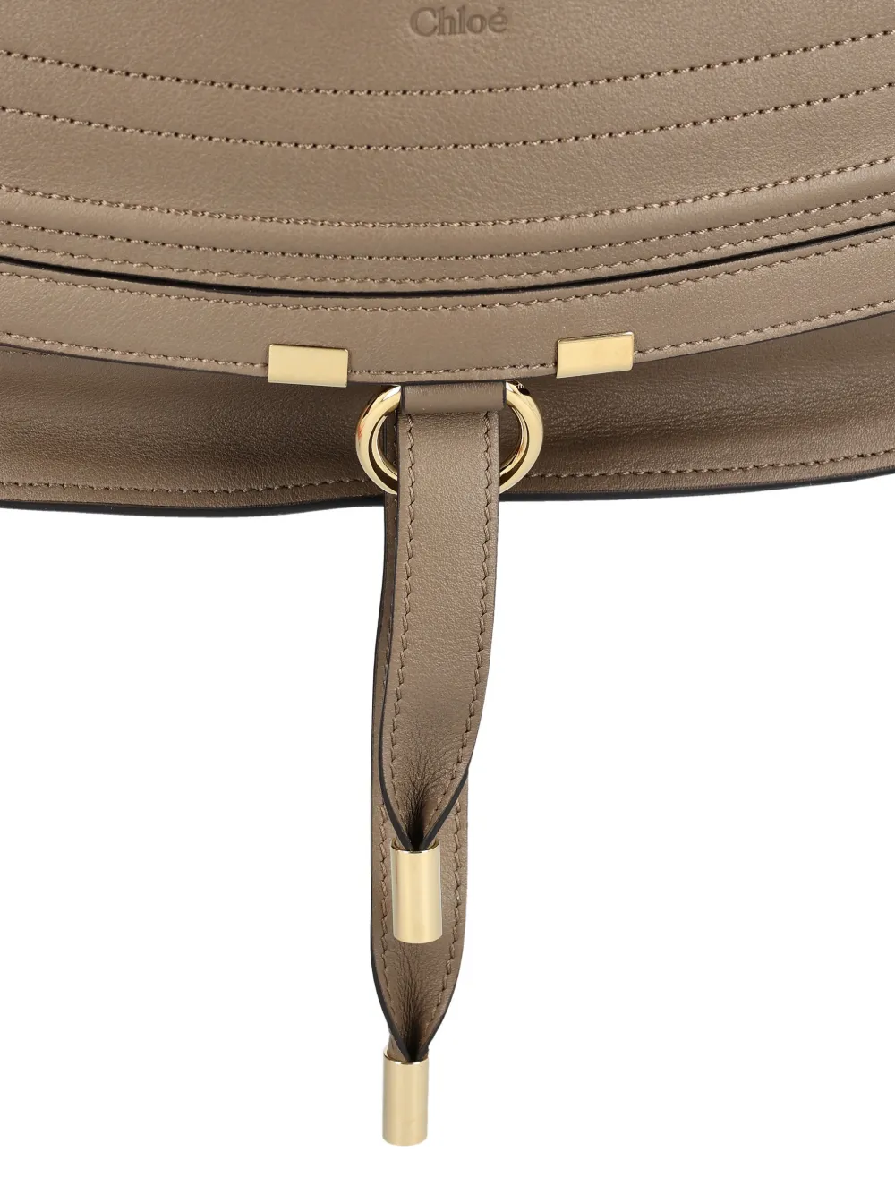 Chloé Marcie schoudertas met stiksel Beige