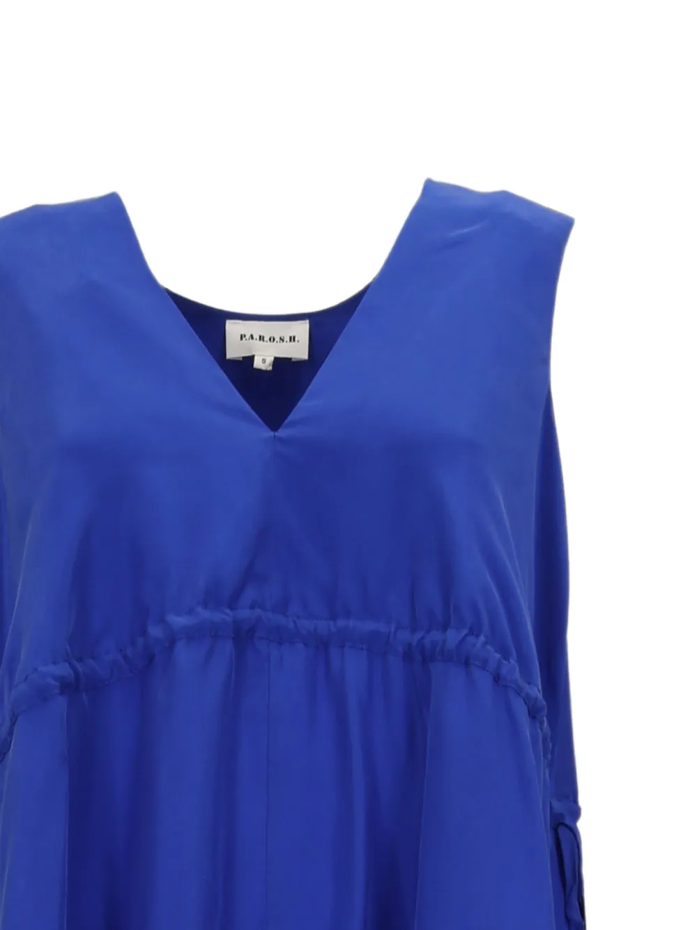 P.A.R.O.S.H. Zijden maxi-jurk met V-hals Blauw