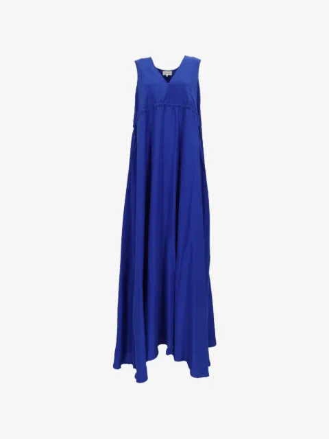 P.A.R.O.S.H. vestido largo de seda con cuello en V
