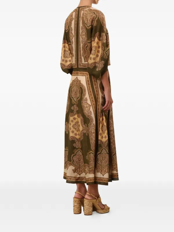 zimmermann tie neck midi dress Zimmermann Rhiannon Tie Neck Midi Dress