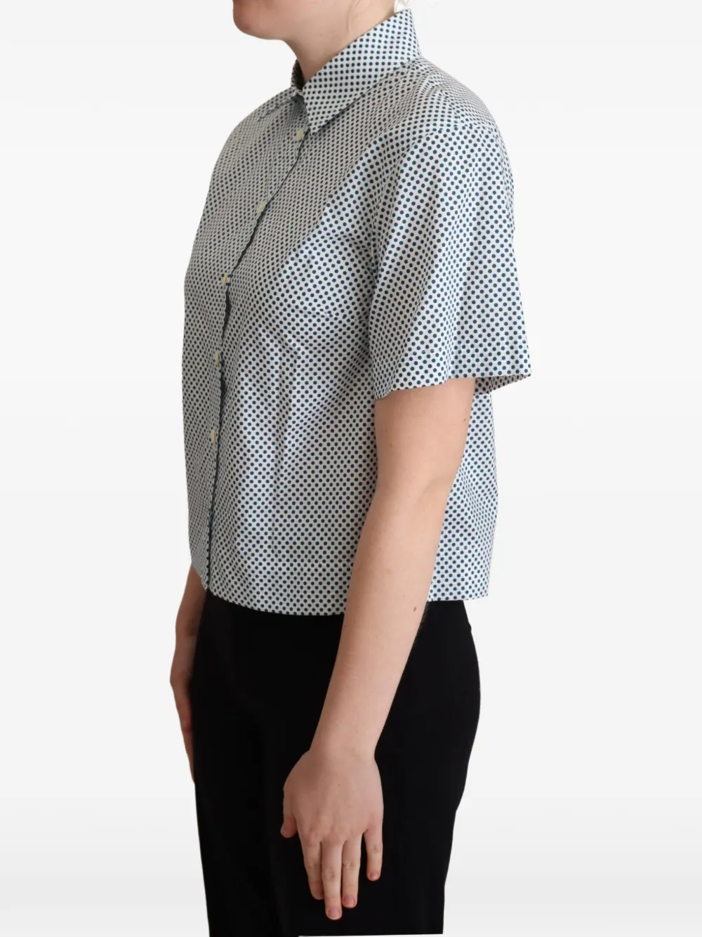 Dolce & Gabbana Shirt met korte mouwen en stippen Wit