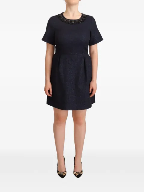 L'Autre Chose embellished-neck mini dress
