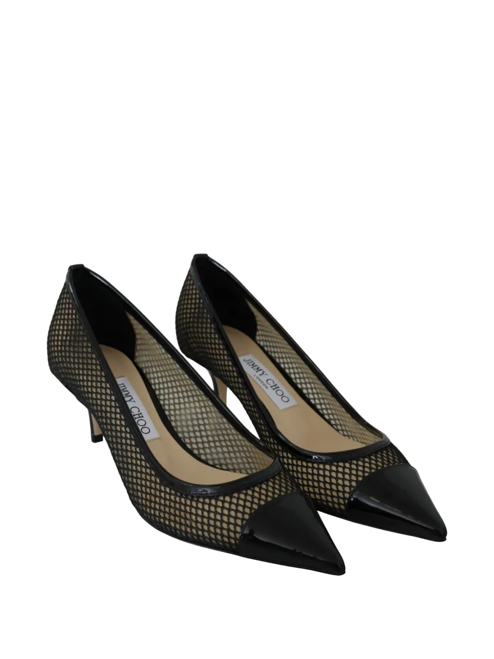Jimmy Choo Lance mesh-panel pumps Wit