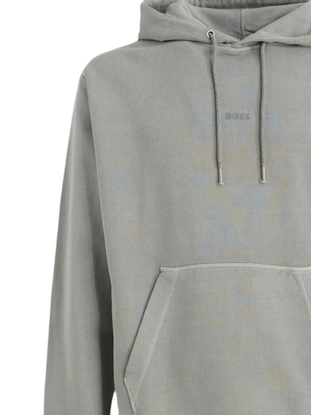 BOSS Hoodie met logoprint en buidelzak Grijs