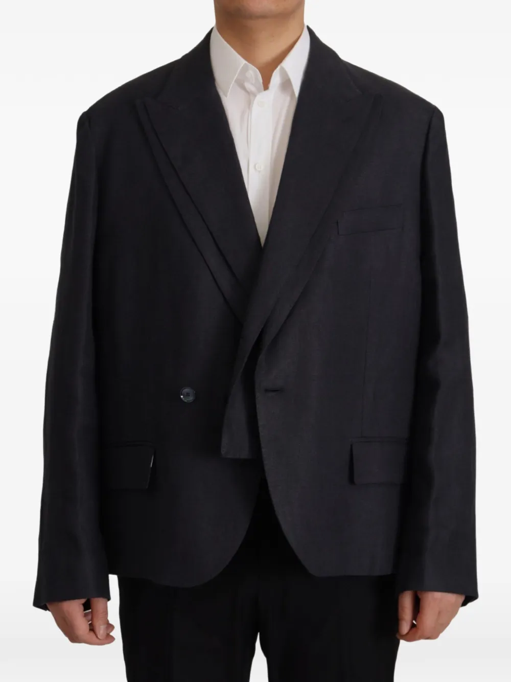 Dolce & Gabbana Blazer doppiopetto con revers a lancia - Blu