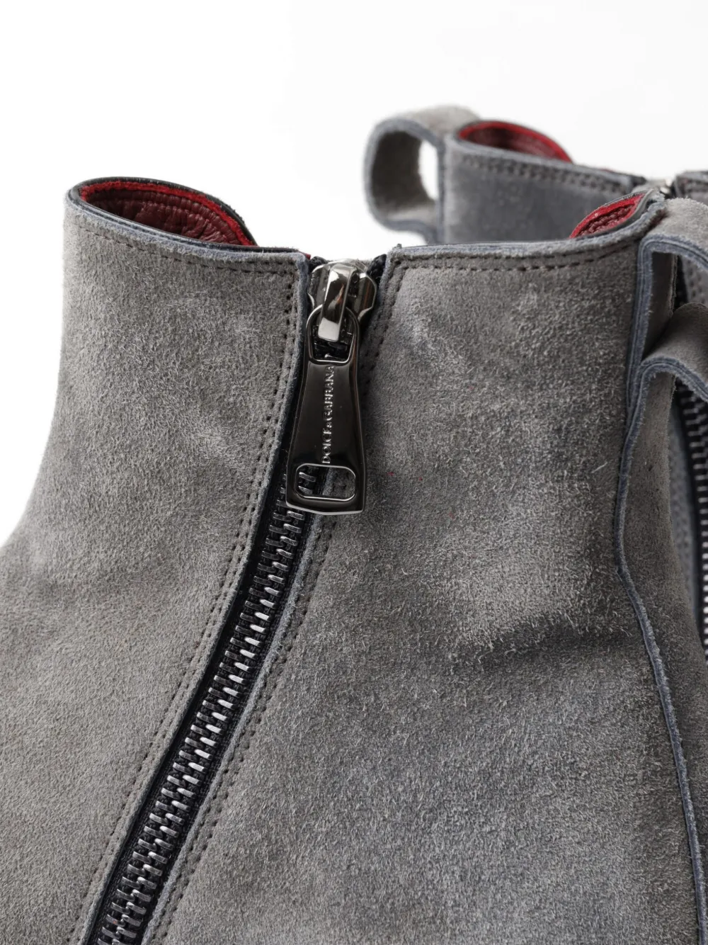 Dolce & Gabbana suede zip-up ankle boots Grijs