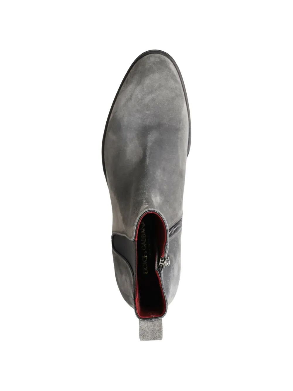 Dolce & Gabbana suede zip-up ankle boots Grijs