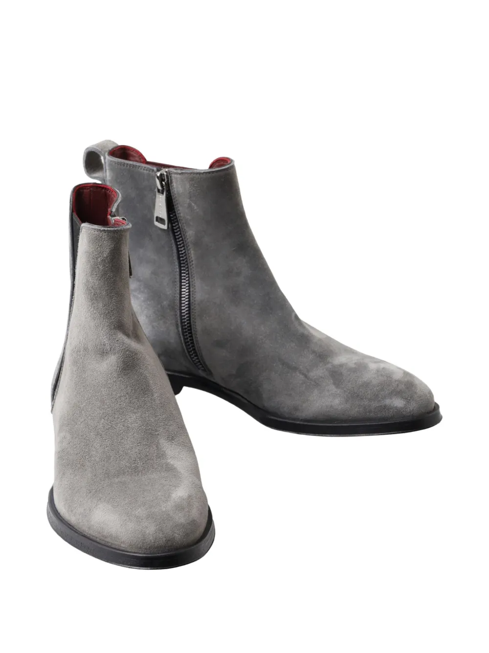 Dolce & Gabbana suede zip-up ankle boots Grijs