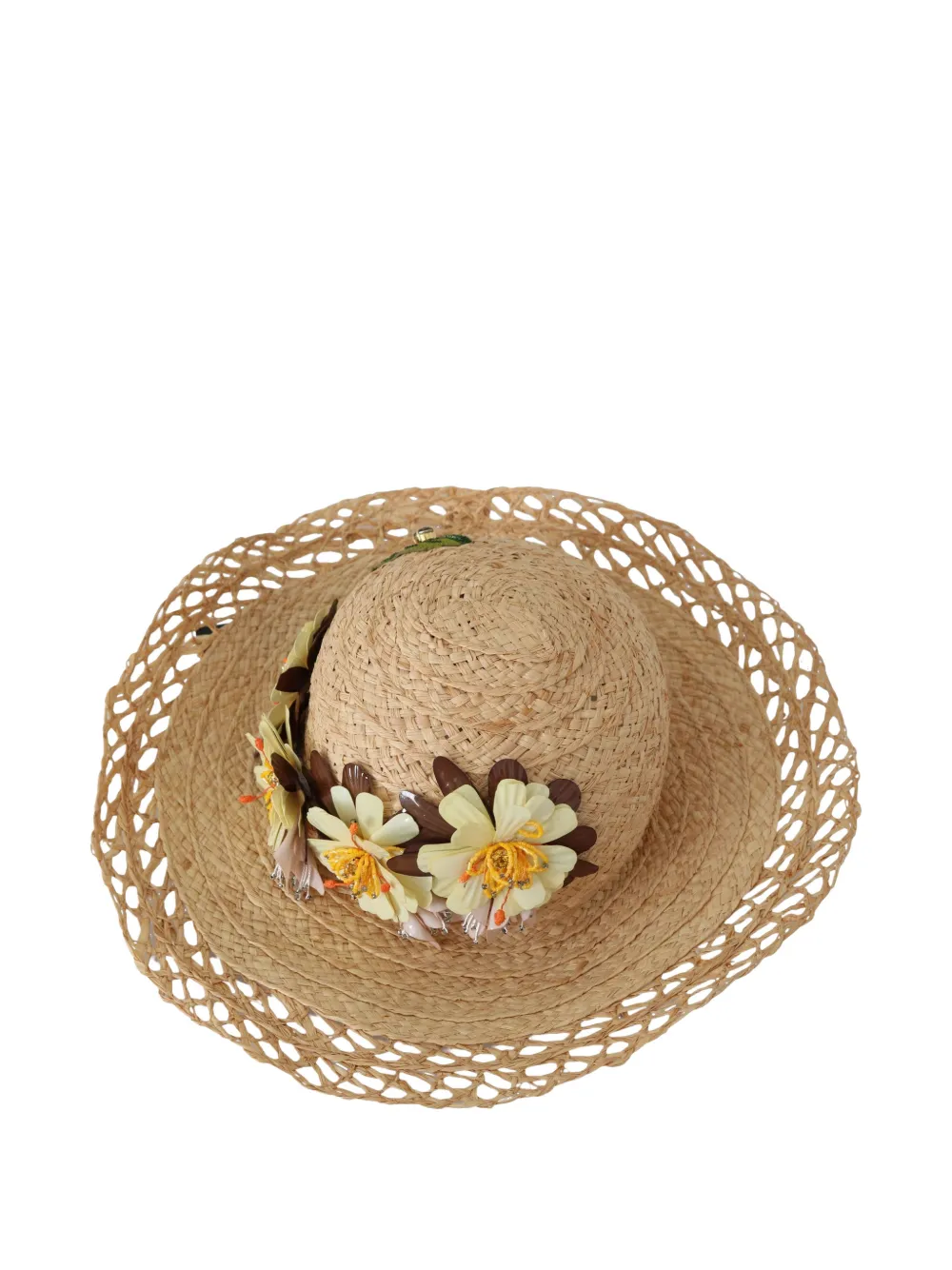 Dolce & Gabbana floral-embellished straw sun hat