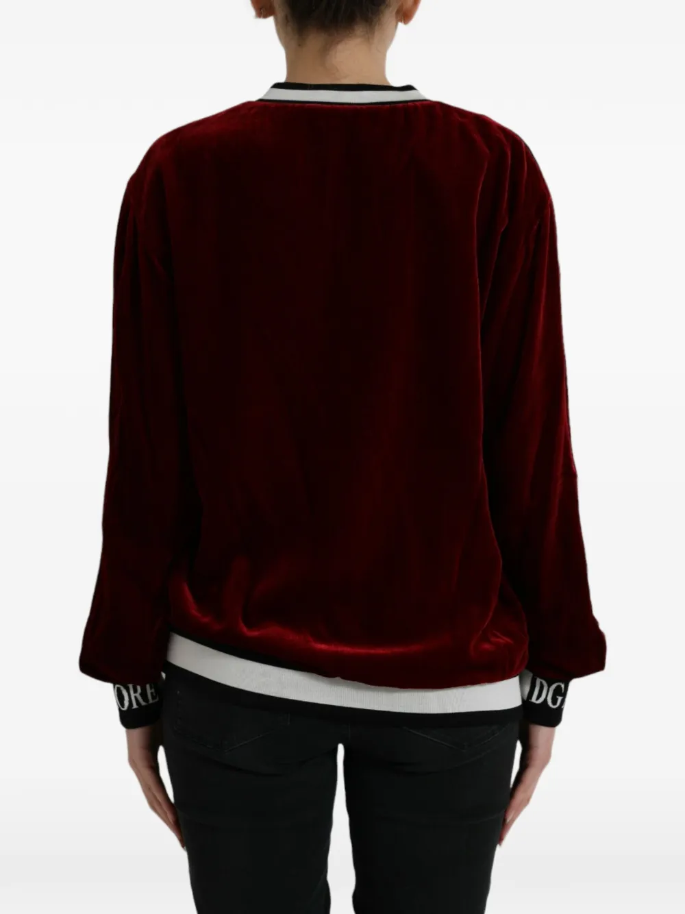 Dolce & Gabbana Fluwelen trui Rood