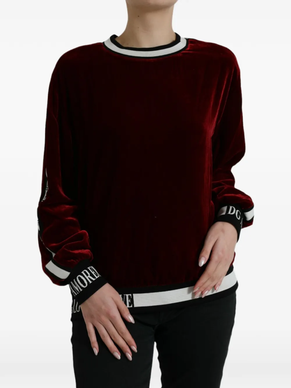 Dolce & Gabbana Pullover aus Samt - Rot