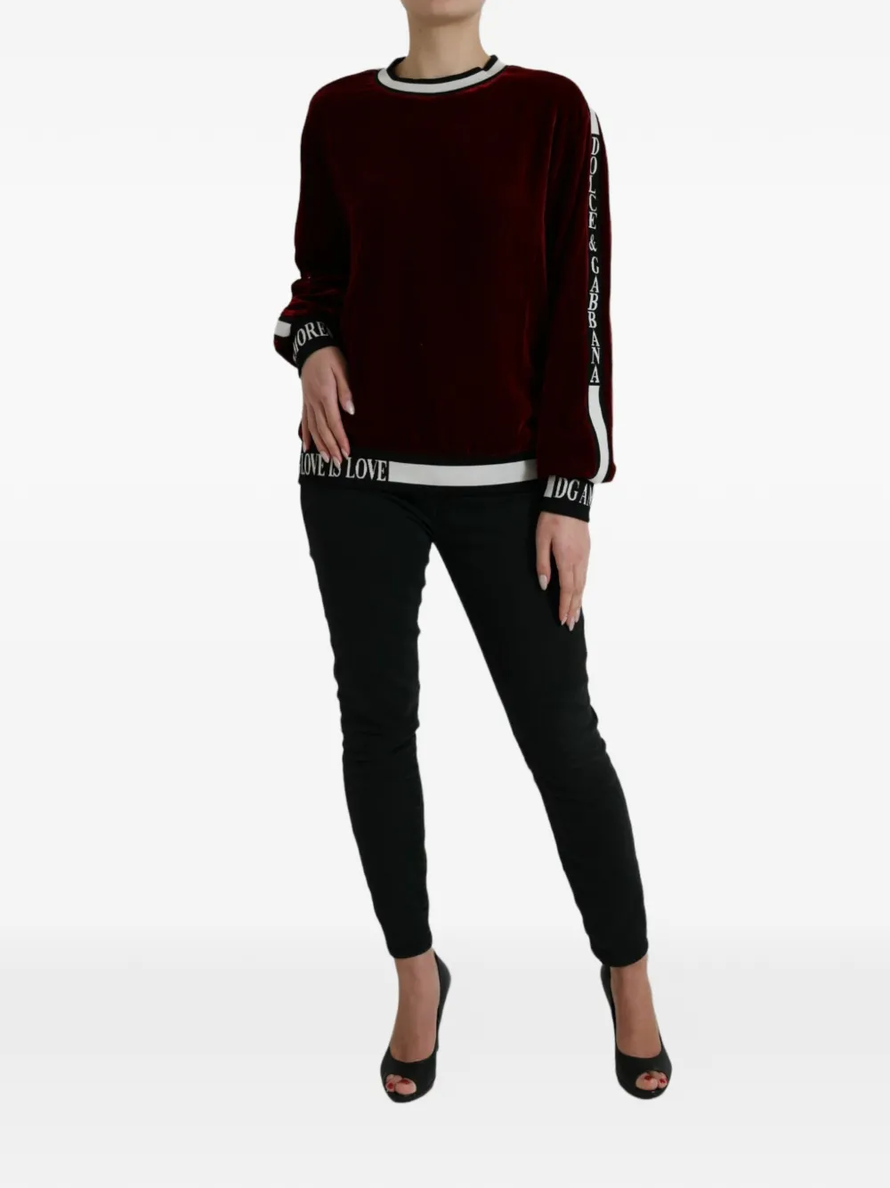 Dolce & Gabbana Fluwelen trui Rood