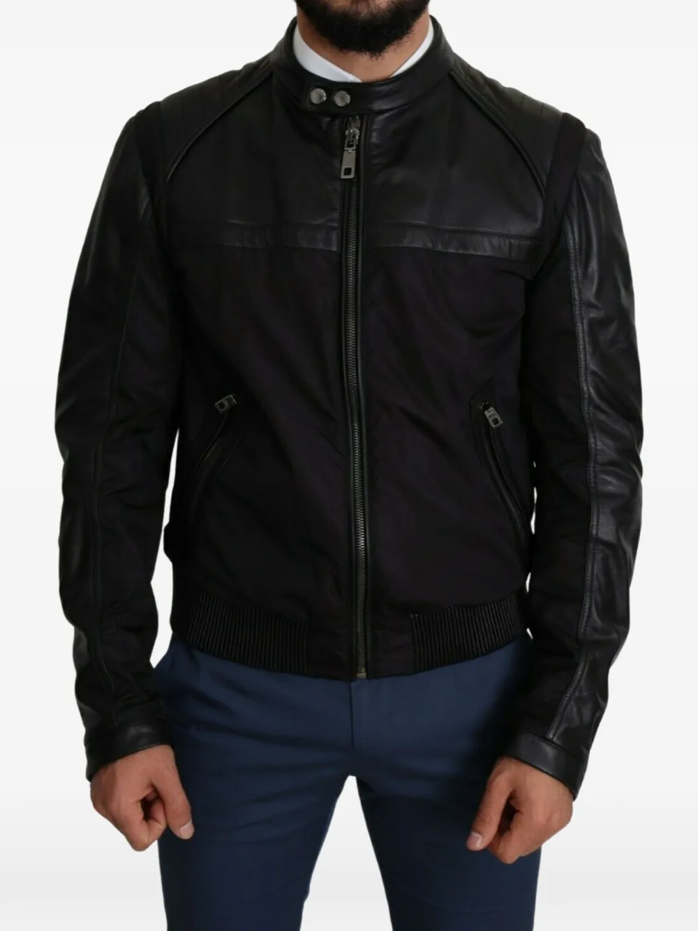 Dolce & Gabbana Bomberjacke mit Ledereinsätzen - Schwarz